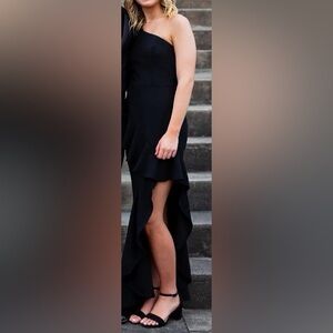 Lulu's Chic Black One-Shoulder Dress